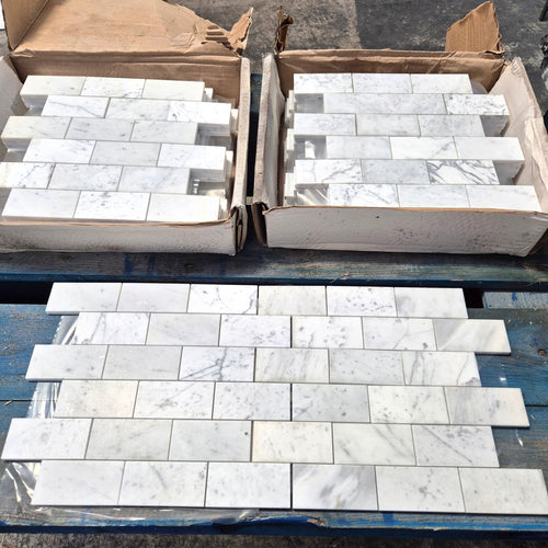 Italian Carrara Marble Subway Mosaic - Job Lot - 1.75m2