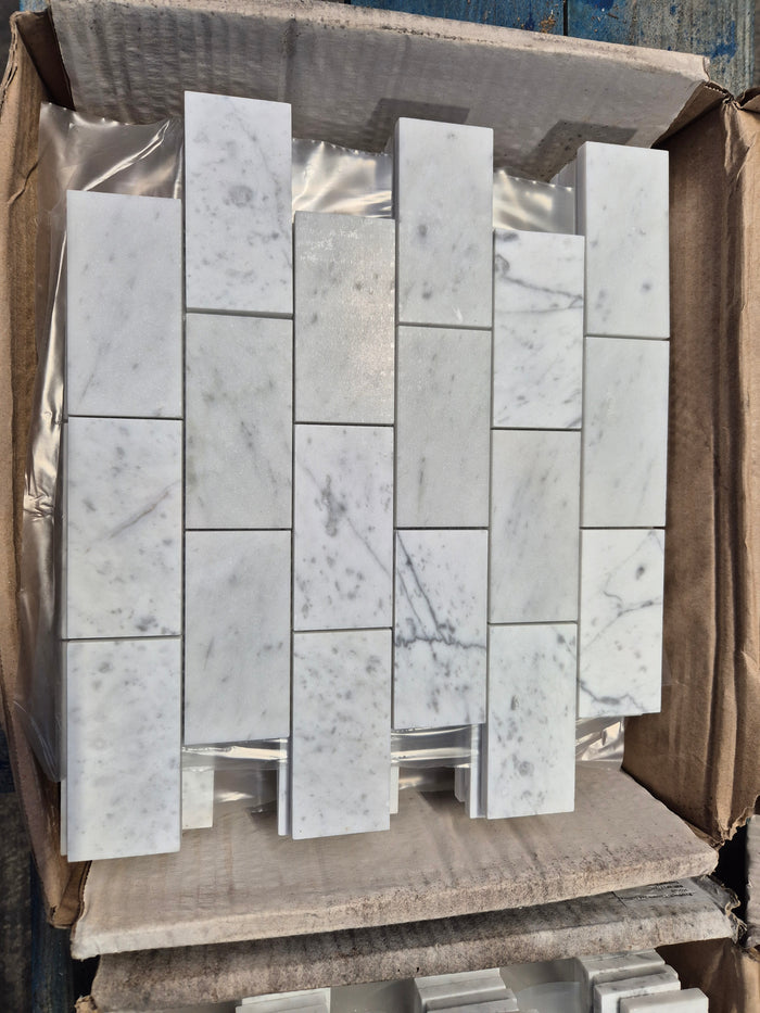 Italian Carrara Marble Subway Mosaic - Job Lot - 1.75m2