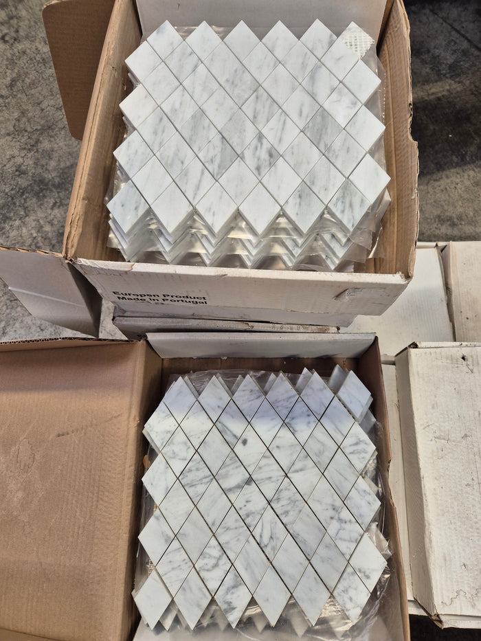 Italian Carrara Diamond Mosaic - End of Line Special Offer